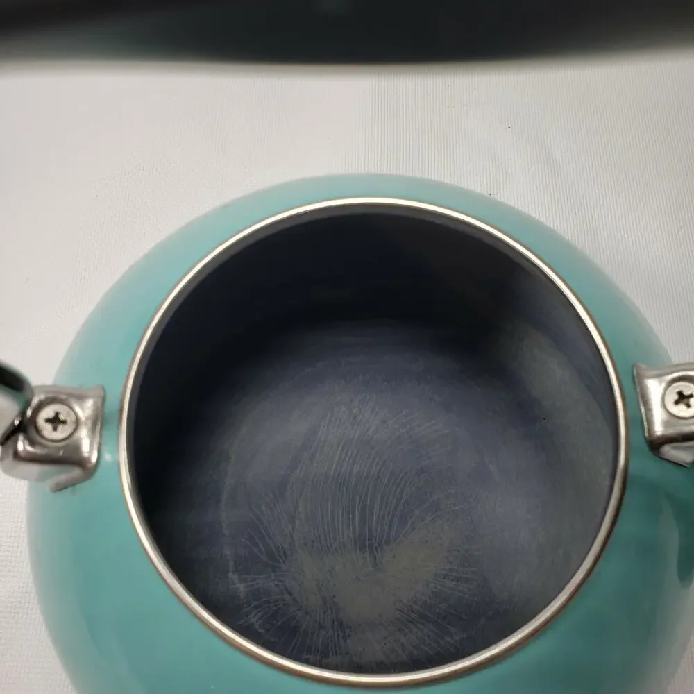 Chantal Classic Whistling Stove Top Hot Water Kettle Aqua Teal Blue Enamel Cute